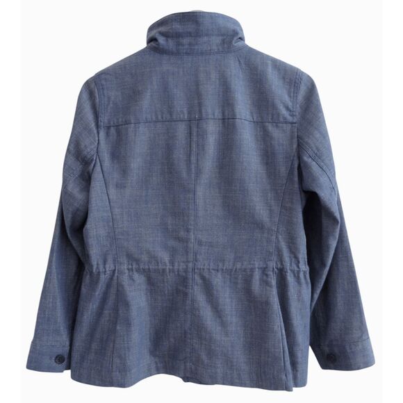 Talbots Twill Jacket Chambray Chore Coat Women's SP Petite Blue Denim Button Up - Picture 7 of 11